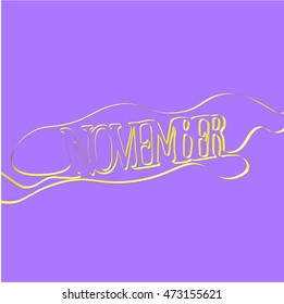 Ribbon font forms 'November', vector illustration
