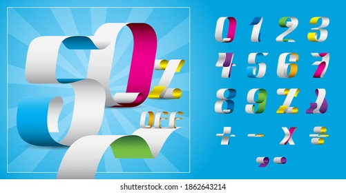 Ribbon Font, Special Characters, Vector and Illustration.