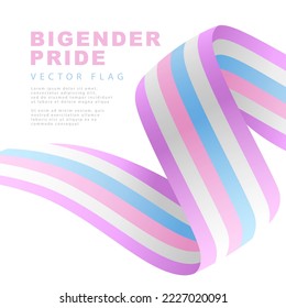 Ribbon in the form of a bigender pride flag. Sexual identification. A colorful logo of one of the LGBT flags. Vector illustration on a white background.