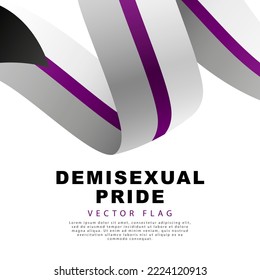 Ribbon in the form of a demisexual pride flag. sexual identification. Limited sex drive. Colorful logo of one of the LGBT flags. Vector illustration isolated on white background.