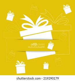 Ribbon in the form of gift  with shadow and space for text.