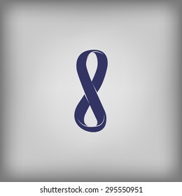 Ribbon in the form of an infinity sign icon 