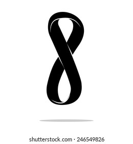 Ribbon in the form of an infinity sign vector icon