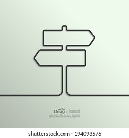 Ribbon in the form of signpost