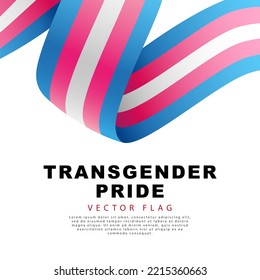 Cinta en forma de bandera del orgullo transgénero. Identificación sexual. Un colorido logo de una de las banderas LGBT. Ilustración vectorial en un fondo blanco.