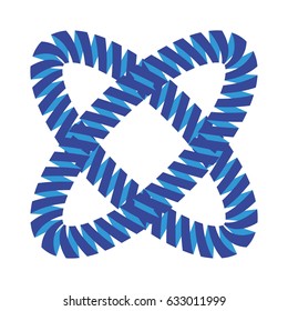 Ribbon in the form of vector ovals