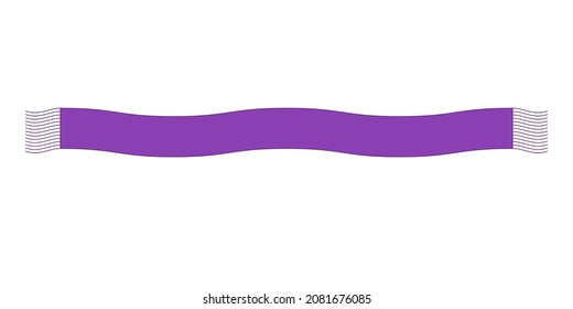 A ribbon in the form of a warm winter scarf. Scarf with place for your text. Vector illustration isolated on white background