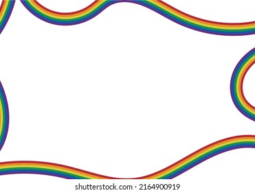 Ribbon frame background with the lgbtiq+ flag.