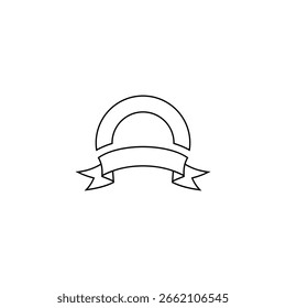 Plantilla de logotipo de marco de cinta con estilo de diseño de arte de línea