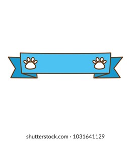 ribbon frame with paw mascot