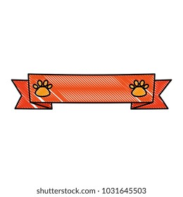 ribbon frame with paw mascot