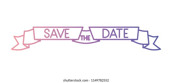 ribbon frame save the date calligraphy
