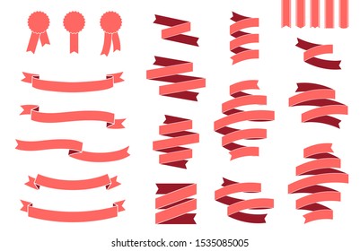 ribbon frame set (decoration, ornament, band, Retro)