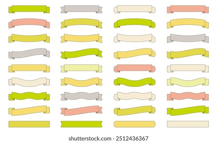 Ribbon frame set simple decoration decoration title heading banner tape treatment material