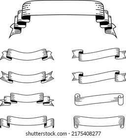 Ribbon frame set with simple line decoration