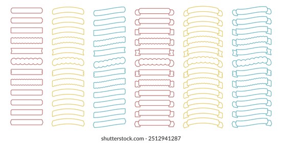 Fita, quadro, conjunto, vetor, simples, quadro, decoração, decoração, tratamento, borda decorativa, título, título, ilustração, quadro decorativo, material de fundo, variação, fita, regra, elegante, cu