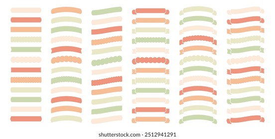 Ribbon, frame, set, vector, simple, frame, decoration, decoration, treatment, decorative border, title, heading, illustration, decorative frame, background material, variation, tape, rule, stylish, cu