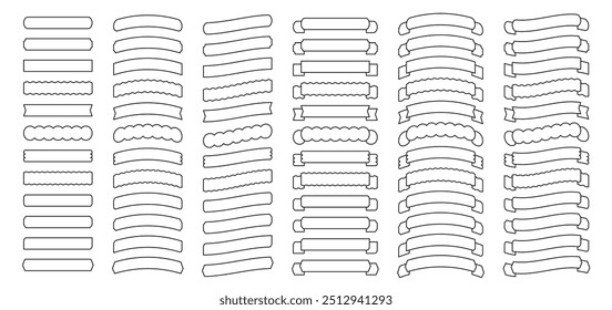 Ribbon, frame, set, vector, simple, frame, decoration, decoration, treatment, decorative border, title, heading, illustration, decorative frame, background material, variation, tape, rule, stylish, cu