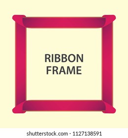 Ribbon Frame Vector Template Design Illustration