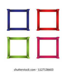Ribbon Frame Vector Template Design Illustration