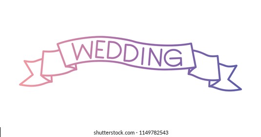 ribbon frame wedding with calligraphy