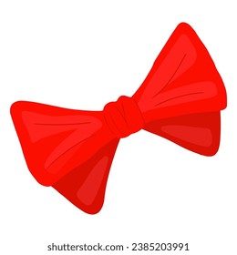 Ribbon gift bow isolated on white background. 3d illustration