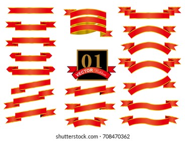 Ribbon with glowing golden edges, Decoration of letters, Antique, Belt, Vector data