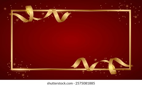 ribbon gold and red background vector