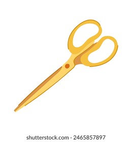 ribbon gold scissor cartoon. en salon, tailor grand, banner ceremony ribbon gold scissor sign. isolated symbol vector illustration