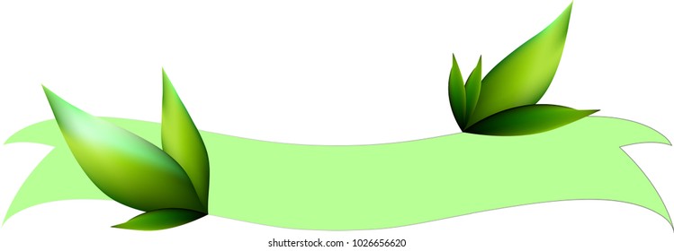 Ribbon with Green Leaves for different titles