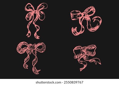 ribbon in hand drawn vector with rough texture