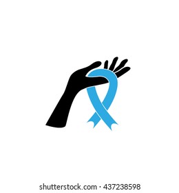 Ribbon in hand fall icon vector illustration eps10.
