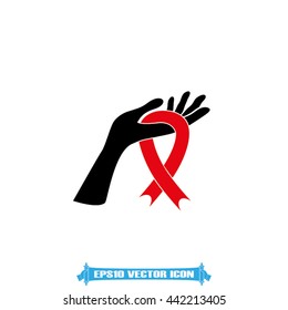 Ribbon in hand fall icon vector illustration eps10.