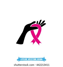 Ribbon in hand fall icon vector illustration eps10.