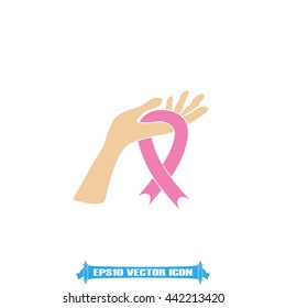 Ribbon in hand fall icon vector illustration eps10.
