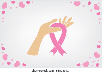 Ribbon in hand fall icon vector EPS 10, abstract sign flat design,  illustration modern isolated badge for website or app - stock info graphics