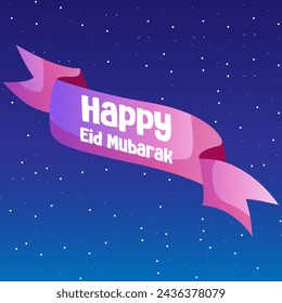Ribbon Happy Eid al - Fitr 