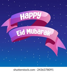 Ribbon Happy Eid al - Fitr 