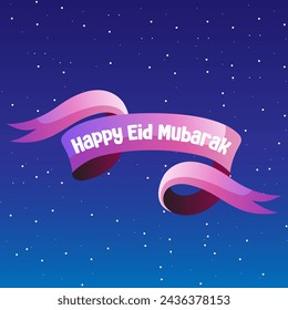 Ribbon Happy Eid al - Fitr 