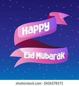 Ribbon Happy Eid al - Fitr 