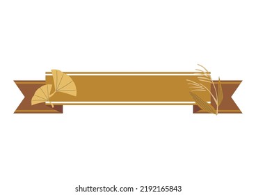 It is a ribbon headline illustration of ginkgo and pampas grass.