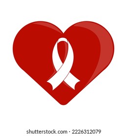 cinta en el corazón Icono de SIDA aislado