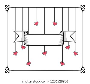 ribbon with heart hanging