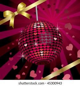 Ribbon & Heart Mirrorball