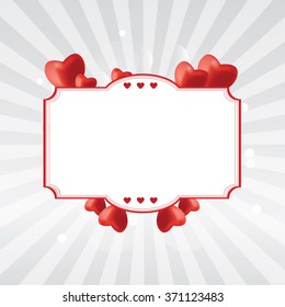 ribbon with  With Hearts, Vector Illustration