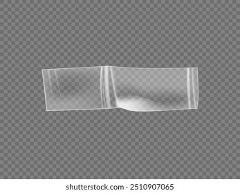 Uma fita com efeito holográfico cria uma aparência ondulatória. Este design de adesivo plástico transparente é adequado para etiquetas ou gráficos decorativos em um conjunto de ilustração vetorial.