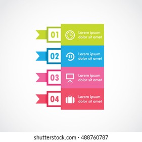 Ribbon horizontal infographics business elements.