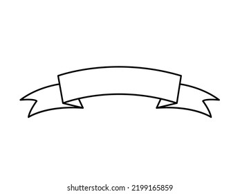 Ribbon icon, arch banner. Vector outline empty banner isolated on white svg