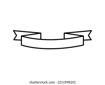 Ribbon icon, arch banner. Vector outline empty banner isolated on white