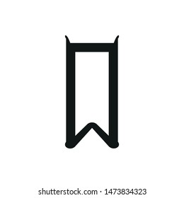 Ribbon icon. Bookmark isolated symbol